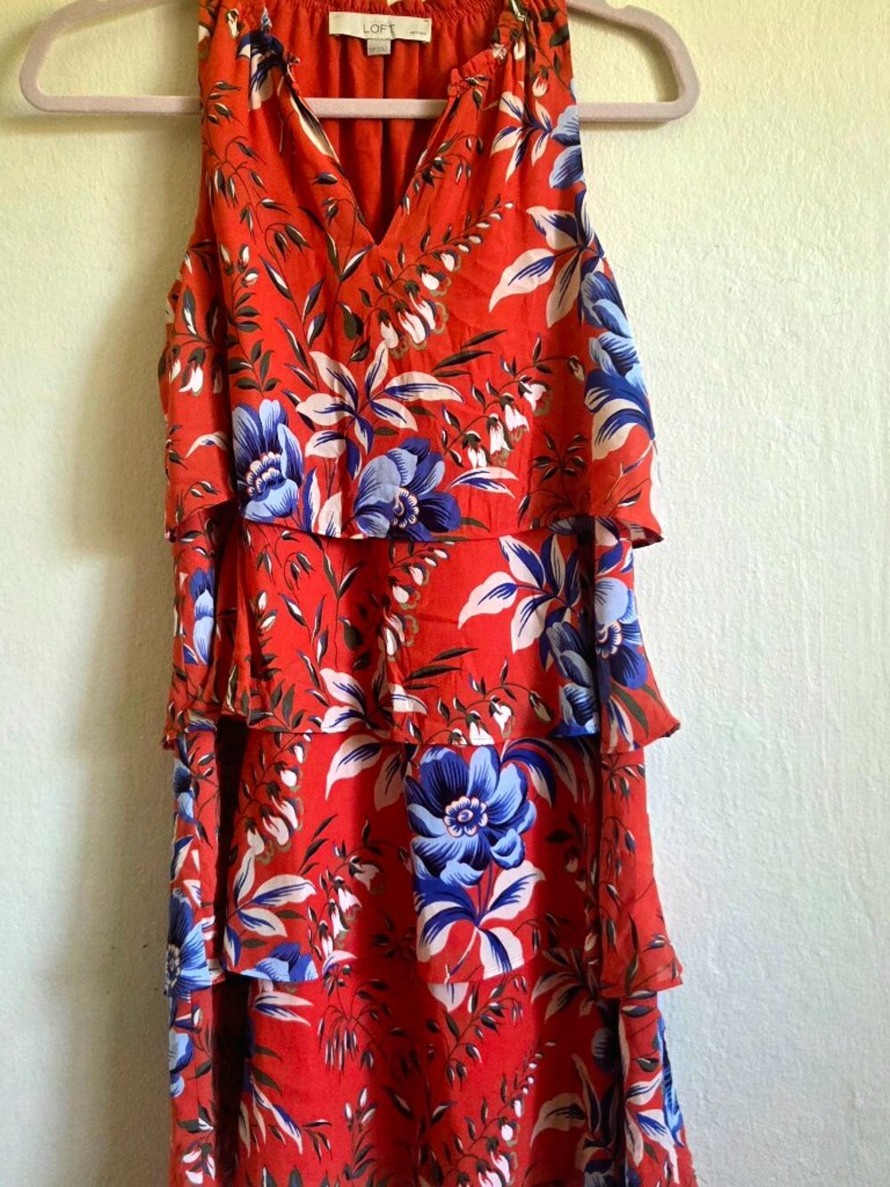 Vintage LOFT Sleeveless Layered Dress – Women's XSP – Orange